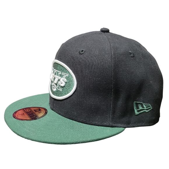 New Era 59Fifty New York Jets NFL Fitted Cap Size 7 1/2 Black Embroidered Logo - Picture 4 of 8